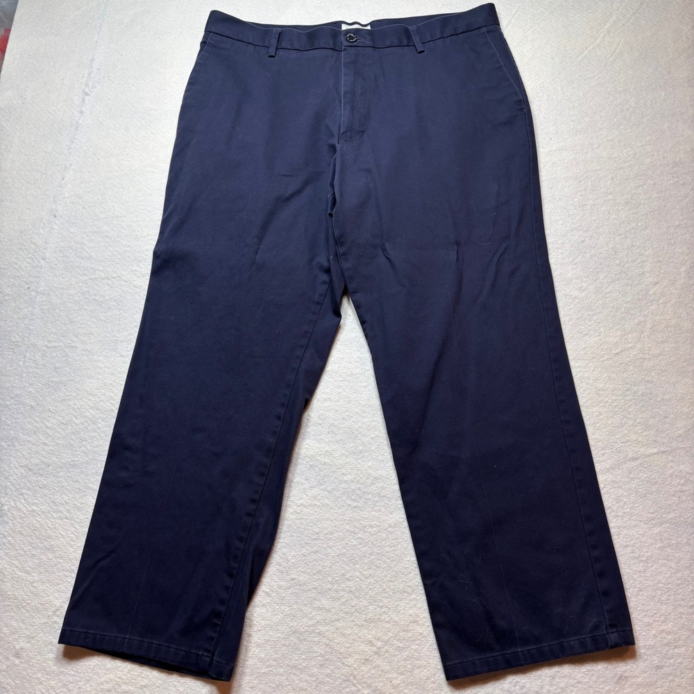 Dockers Mens Navy Blue Chino Pants Straight Leg‎ Flat Front 38x28 #458
